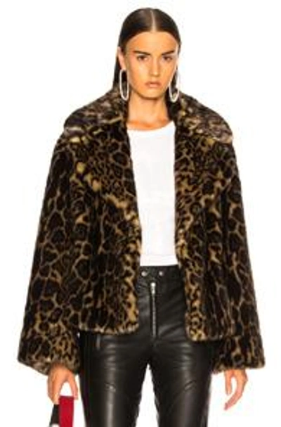 Shop Nili Lotan Sedella Faux Fur Coat In Leopard