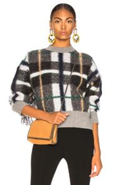 Shop Stella Mccartney Mockneck Sweater In Grey & Multicolor
