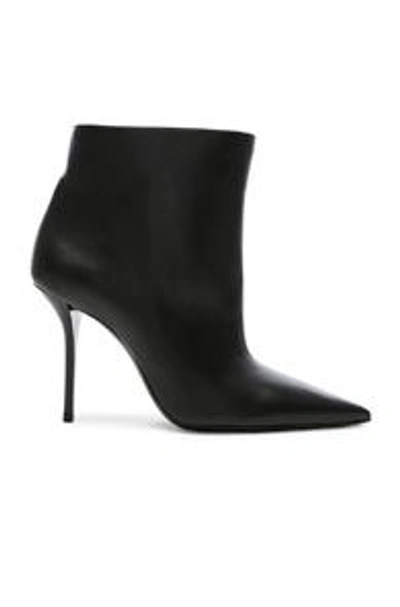 Shop Saint Laurent Leather Pierre Stiletto Ankle Boots In Black