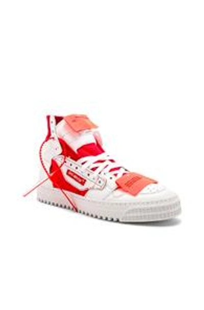 Shop Off-white Off Court Tumbled Leather Sneakers In White