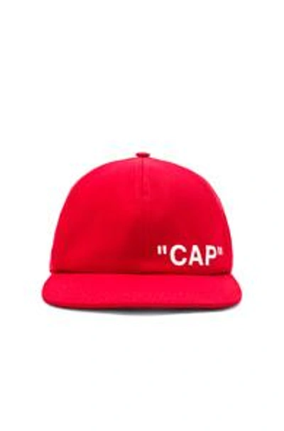 Shop Off-white Quote Baseball Cap In Red