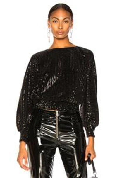 Shop Rta Pippa Sequin Top In Black Orchid