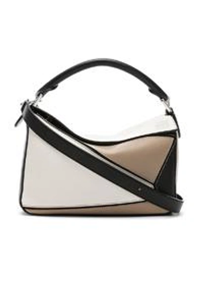 Shop Loewe Puzzle Small Bag In Neutral,white