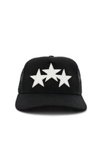 Shop Amiri Leather Star Trucker Hat In Black