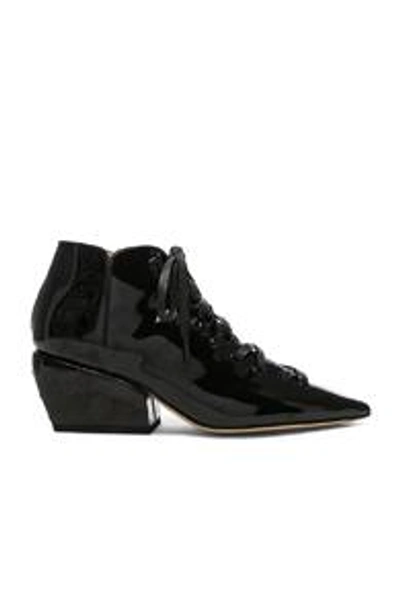 Shop Petar Petrov Patent Leather Sacha Ankle Boots In Black. In Black Patent & Black