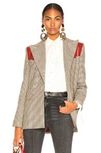 Shop Magda Butrym Arkansas Blazer In Brown,plaid.