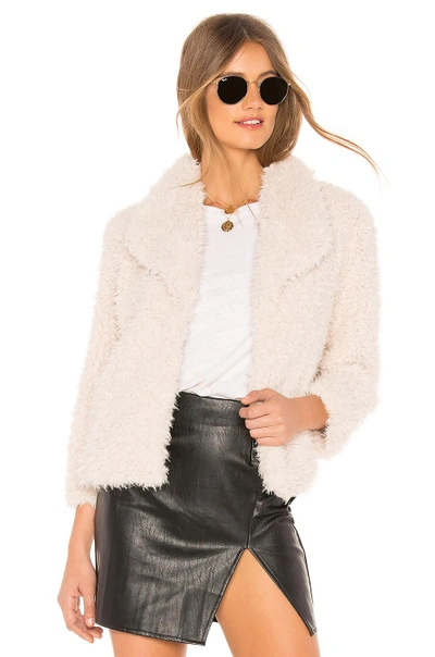 Shop Bb Dakota Hugs Don't Lie Faux Fur Jacket In Ivory