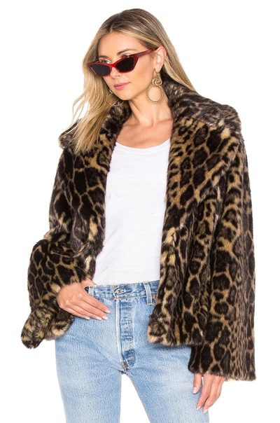 Shop Nili Lotan Sedella Faux Fur Coat In Leopard