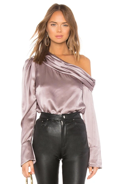 Shop Amur Monica Blouse In Dusty Rose