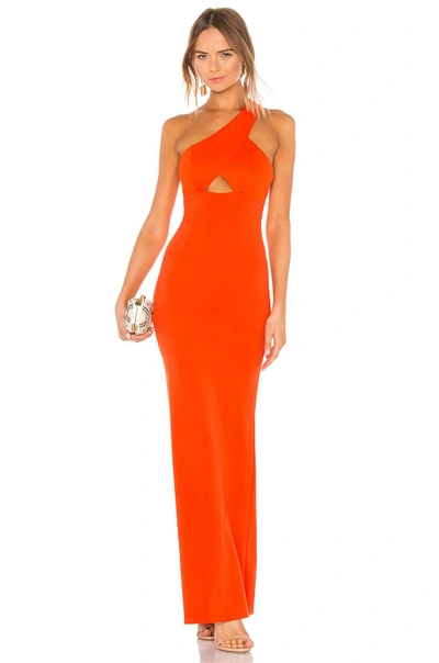 Shop Nbd Scorpio Season Gown In Persimmon Red