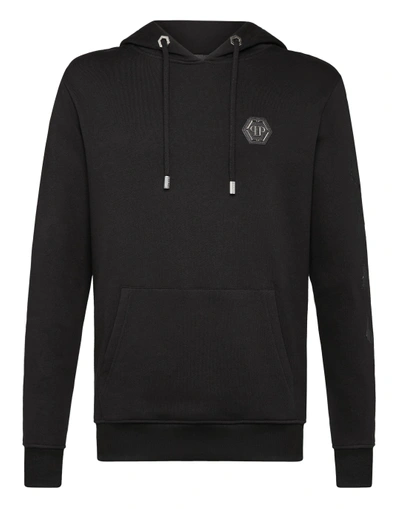 Shop Philipp Plein Hoodie Sweatshirt Skull In Black