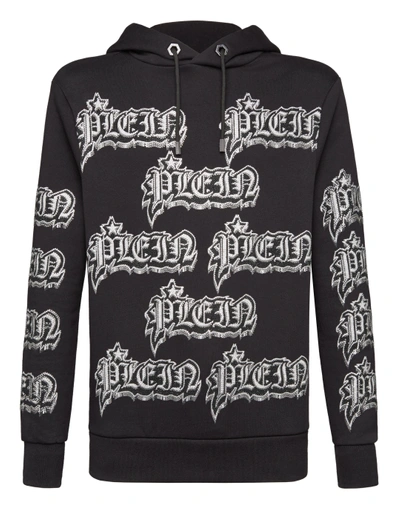 Shop Philipp Plein Hoodie Sweatshirt Graffiti In Black