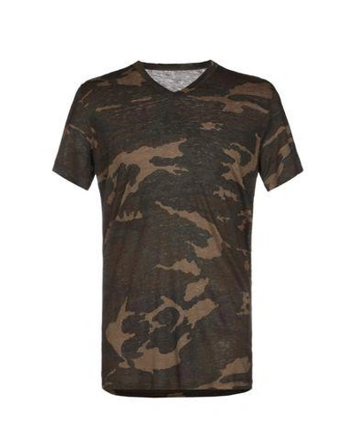 Shop Majestic T-shirts In Military Green