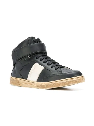 Shop Saint Laurent Hi-top Trainers In Black