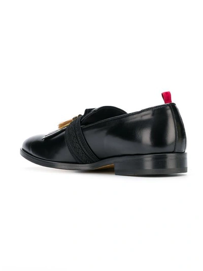 Shop Lords And Fools Fringe Embellished Loafers - Black