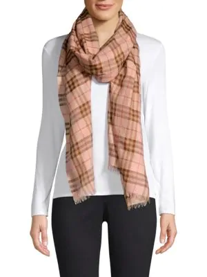 Burberry Women's Vintage Check Scarf In Ice Pink | ModeSens