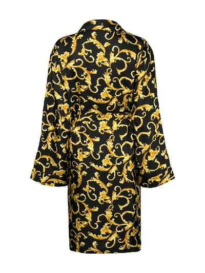 Shop Versace Printed Robe - A732 Black Gold