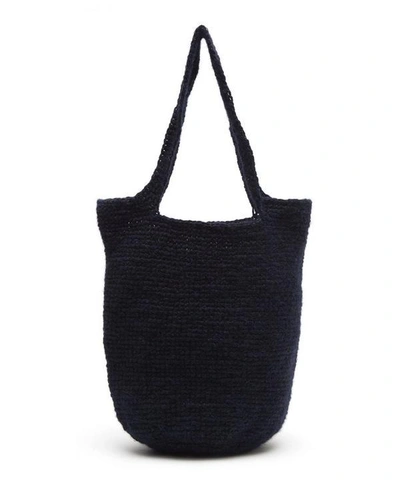 Shop Karakoram Picchu Knitted Alpaca Bag In Blue