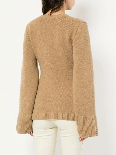 Shop Khaite Lucy Buttoned Sweater - Brown
