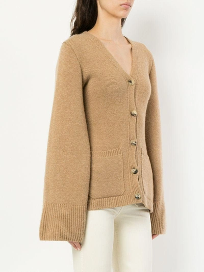 Shop Khaite Lucy Buttoned Sweater - Brown