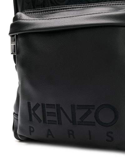 Kenzo Tiger Embroidered Backpack - Black In Black