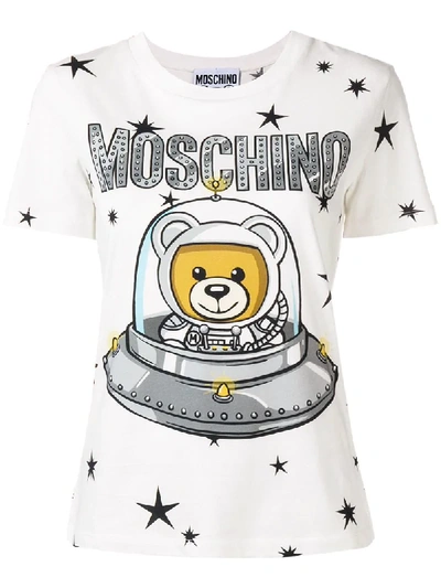 Shop Moschino Space Teddy-print T-shirt - White