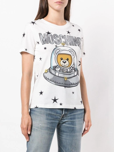 Shop Moschino Space Teddy-print T-shirt - White