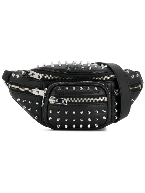 black studded fanny pack