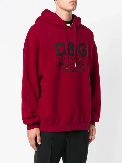 Shop Dolce & Gabbana King's Angels Hoodie In Red