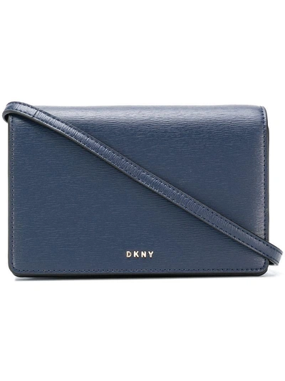 Shop Dkny Small Flap Crossbody Bag In Blue