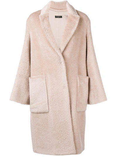 Shop Antonelli Giada Fur Coat - Nude & Neutrals