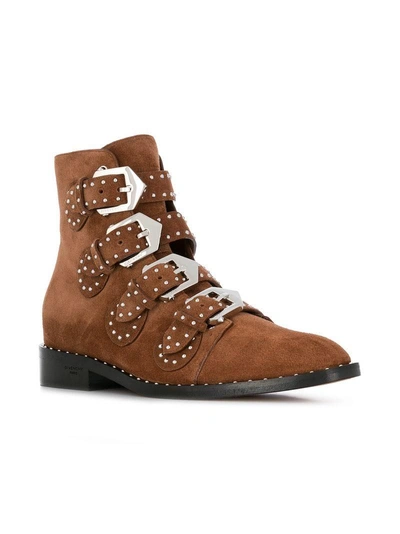 Shop Givenchy Buckle Ankle Boots - Brown