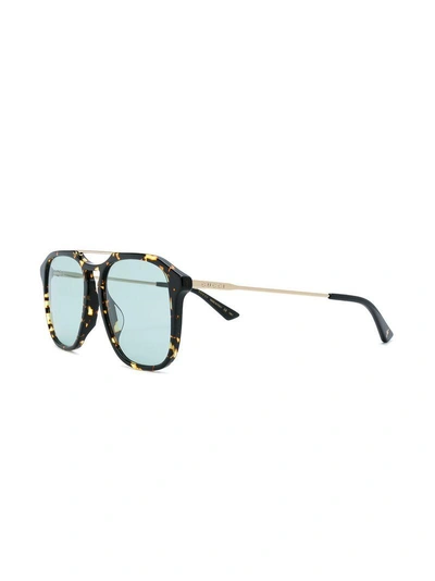 Shop Gucci Eyewear Square-frame Tortoiseshell Sunglasses - Brown