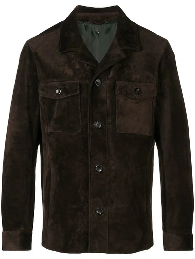 Shop Ajmone Double Pocket Shirt Jacket - Brown