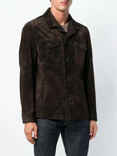 Shop Ajmone Double Pocket Shirt Jacket - Brown