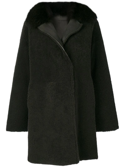 Shop Guy Laroche Fur Trim Coat