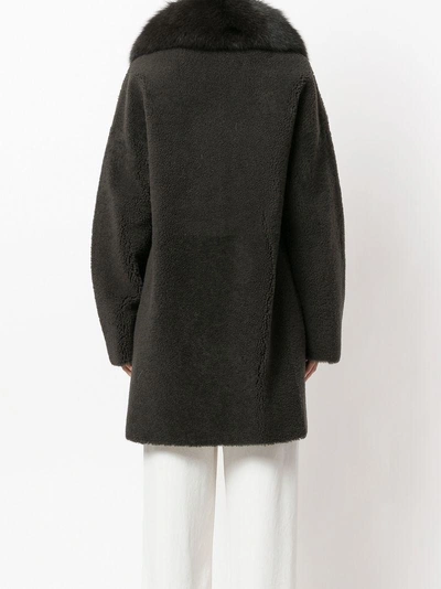 Shop Guy Laroche Fur Trim Coat