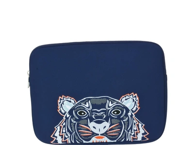 Shop Kenzo Tiger Pochette In Navy Blue