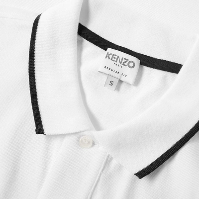 Shop Kenzo Two Button Tiger Polo In White