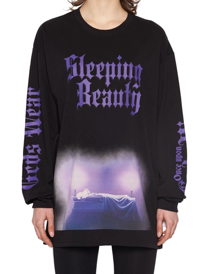 Shop Gcds 'sleeping Beauty' Sweatshirt In Black