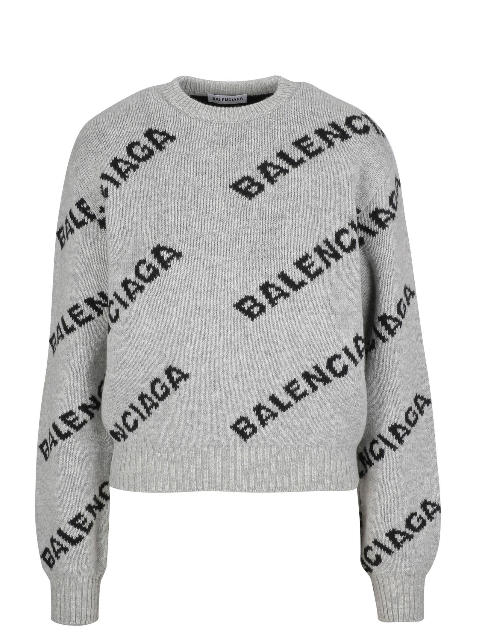 Balenciaga Logo Crewneck Sweater In 1262 | ModeSens
