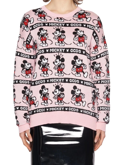 Shop Gcds 'mickey Sweat' Sweater In Pink