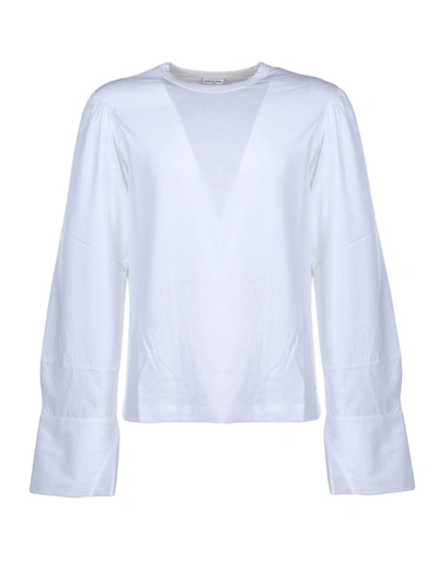 Shop Dries Van Noten Cropped Loose Fit Top In White
