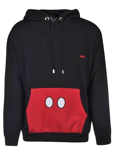 Shop Gcds Mickey Mouse Detail Hoodie In Black