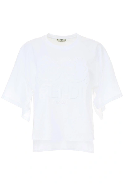 Shop Fendi Debossed Logo Oversized T In White