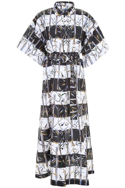 Shop Kenzo Cotton Linen Memento Dress In Multi