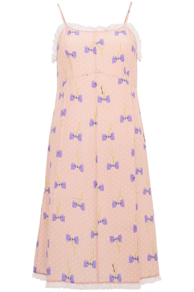 Shop Miu Miu Silk Crepe Slip Dress In Pink