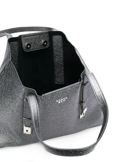 Shop Tosca Blu Creased Large Tote Bag - Black