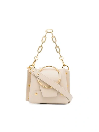 Shop Yuzefi Cream Delila Mini Leather Cross-body Bag - Neutrals