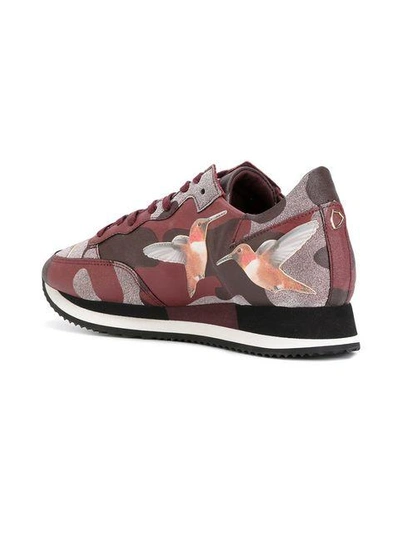 Shop Philippe Model Sneakers Mit Camouflage-print In Red